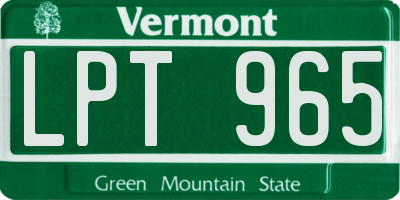VT license plate LPT965
