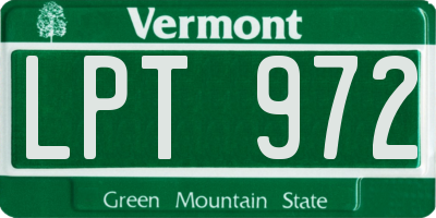 VT license plate LPT972