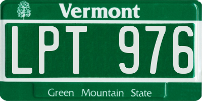 VT license plate LPT976