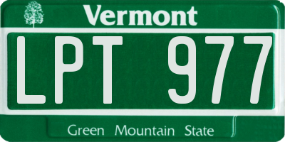 VT license plate LPT977
