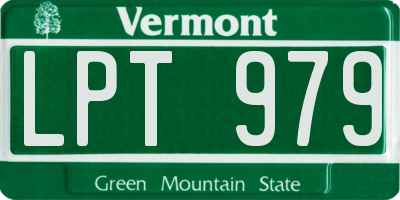 VT license plate LPT979