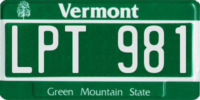 VT license plate LPT981