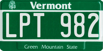 VT license plate LPT982