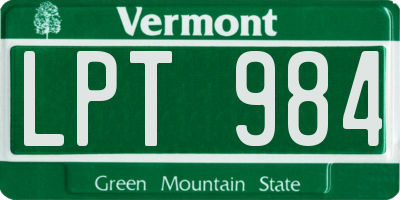 VT license plate LPT984