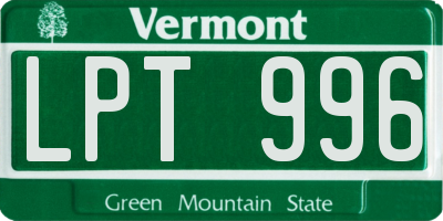 VT license plate LPT996
