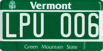 VT license plate LPU006
