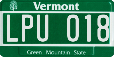 VT license plate LPU018