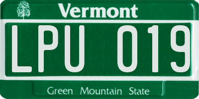 VT license plate LPU019