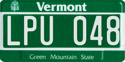VT license plate LPU048
