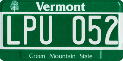 VT license plate LPU052