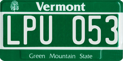 VT license plate LPU053