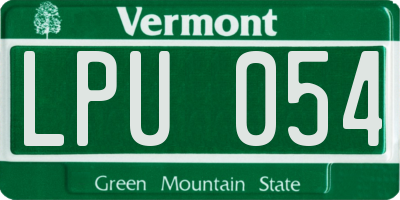 VT license plate LPU054