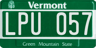 VT license plate LPU057