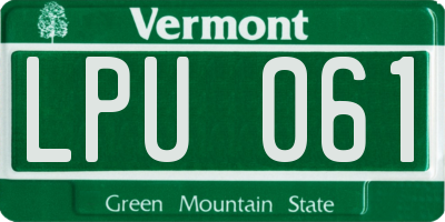 VT license plate LPU061