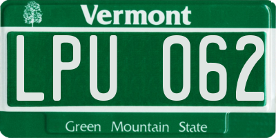 VT license plate LPU062