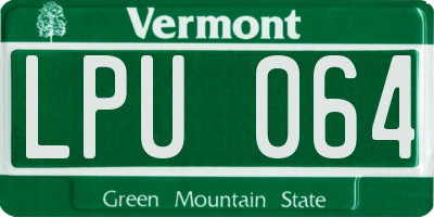 VT license plate LPU064