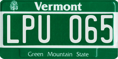VT license plate LPU065