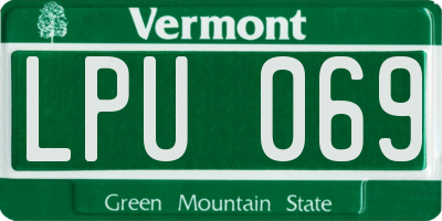 VT license plate LPU069