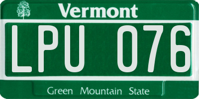 VT license plate LPU076