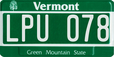 VT license plate LPU078