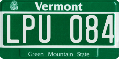 VT license plate LPU084