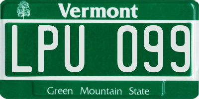 VT license plate LPU099