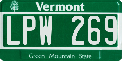VT license plate LPW269