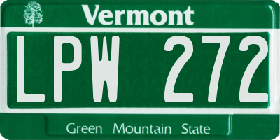 VT license plate LPW272