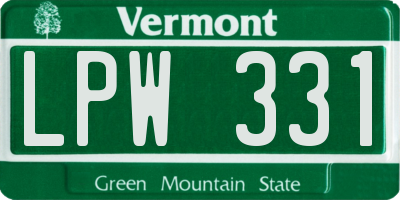 VT license plate LPW331