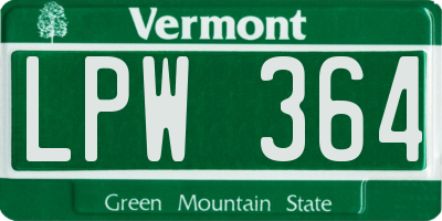 VT license plate LPW364
