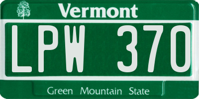 VT license plate LPW370