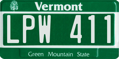 VT license plate LPW411