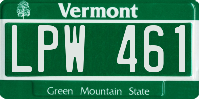VT license plate LPW461
