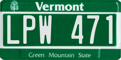 VT license plate LPW471