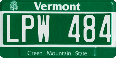 VT license plate LPW484