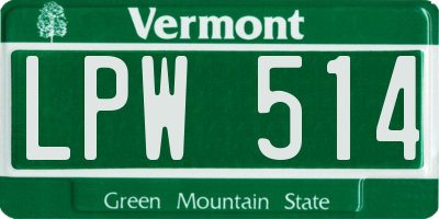 VT license plate LPW514