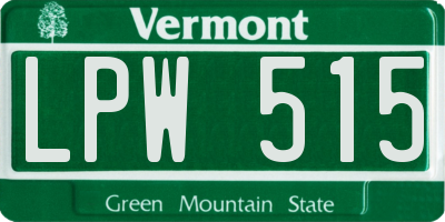 VT license plate LPW515