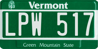 VT license plate LPW517