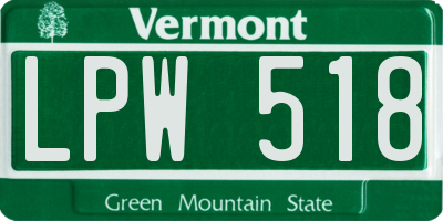 VT license plate LPW518