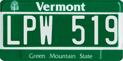 VT license plate LPW519