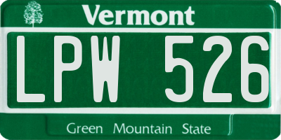 VT license plate LPW526