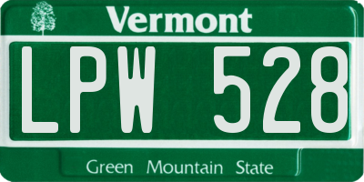 VT license plate LPW528