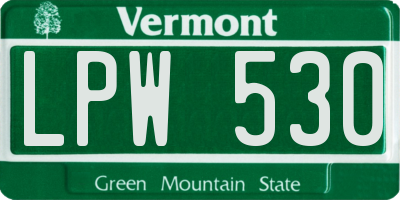 VT license plate LPW530