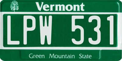 VT license plate LPW531
