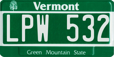 VT license plate LPW532