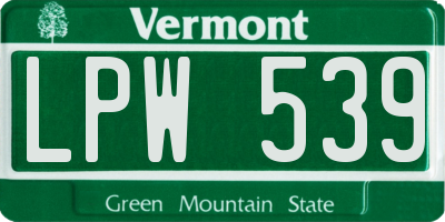 VT license plate LPW539