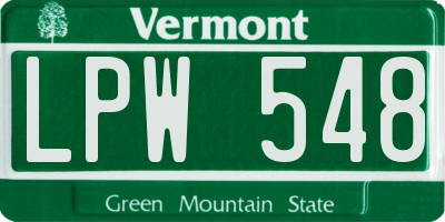 VT license plate LPW548
