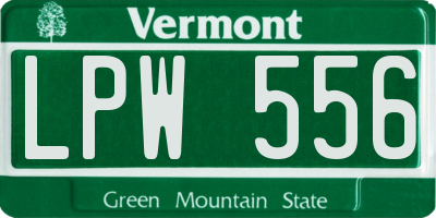 VT license plate LPW556