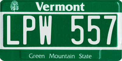 VT license plate LPW557