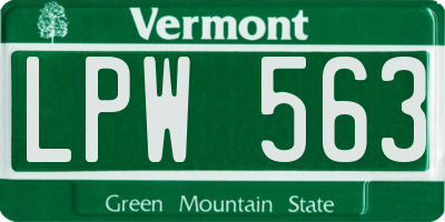 VT license plate LPW563